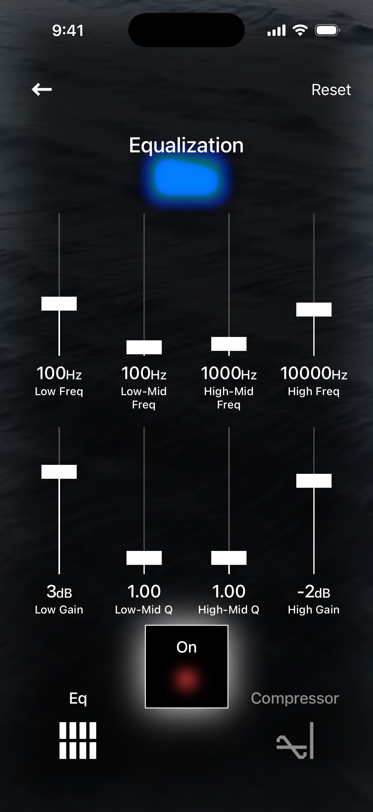 Guerin’s equalizer controls